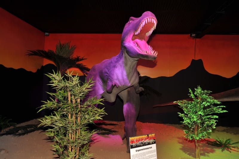 Model Gigantosaura v expozici druhohorních zvířat